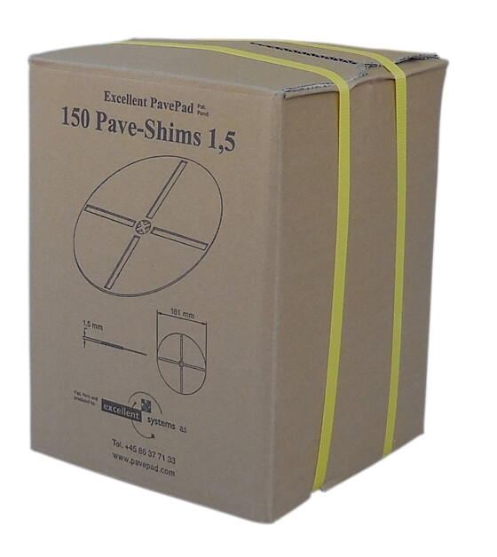 Kasse med 150 PaveShim - PaveSystems