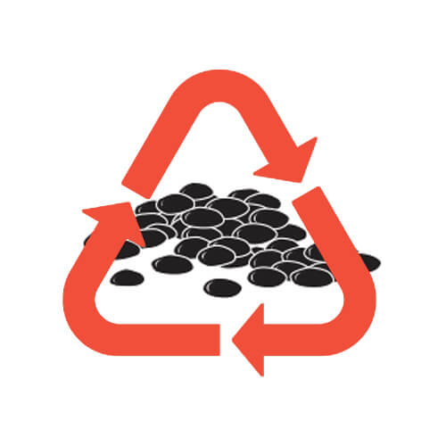 Cirkulær økonomi for plastik med orange cyklus ikon