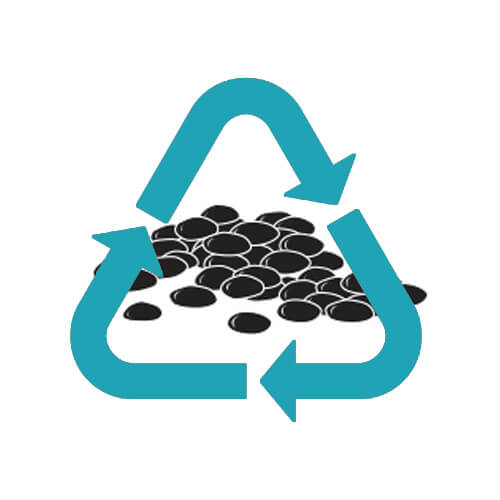 Cirkulær økonomi for plastik med blå cyklus ikon - PaveDrain